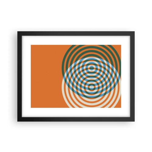 Poster in einem schwarzem Rahmen - Abstrakte kreisförmige Variation - 40x30 cm