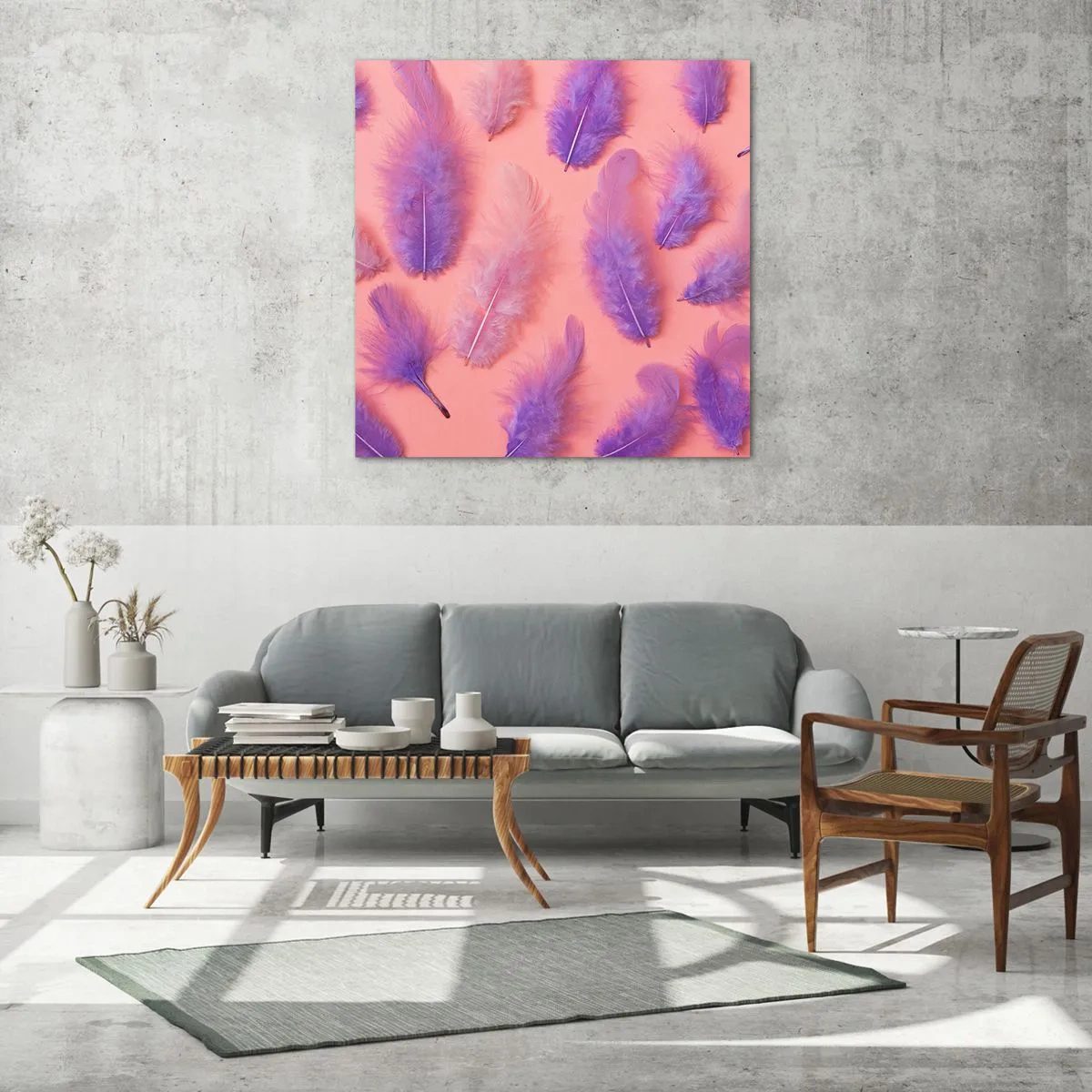 Glasbild - Bild auf glas - Lila Vogel der Begierde - 70x70 cm