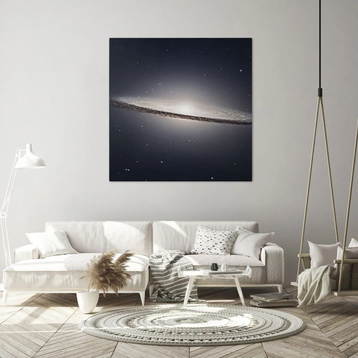 Bild auf Leinwand - Leinwandbild - Vor langer Zeit in einer weit entfernten Galaxie ... - 60x60 cm