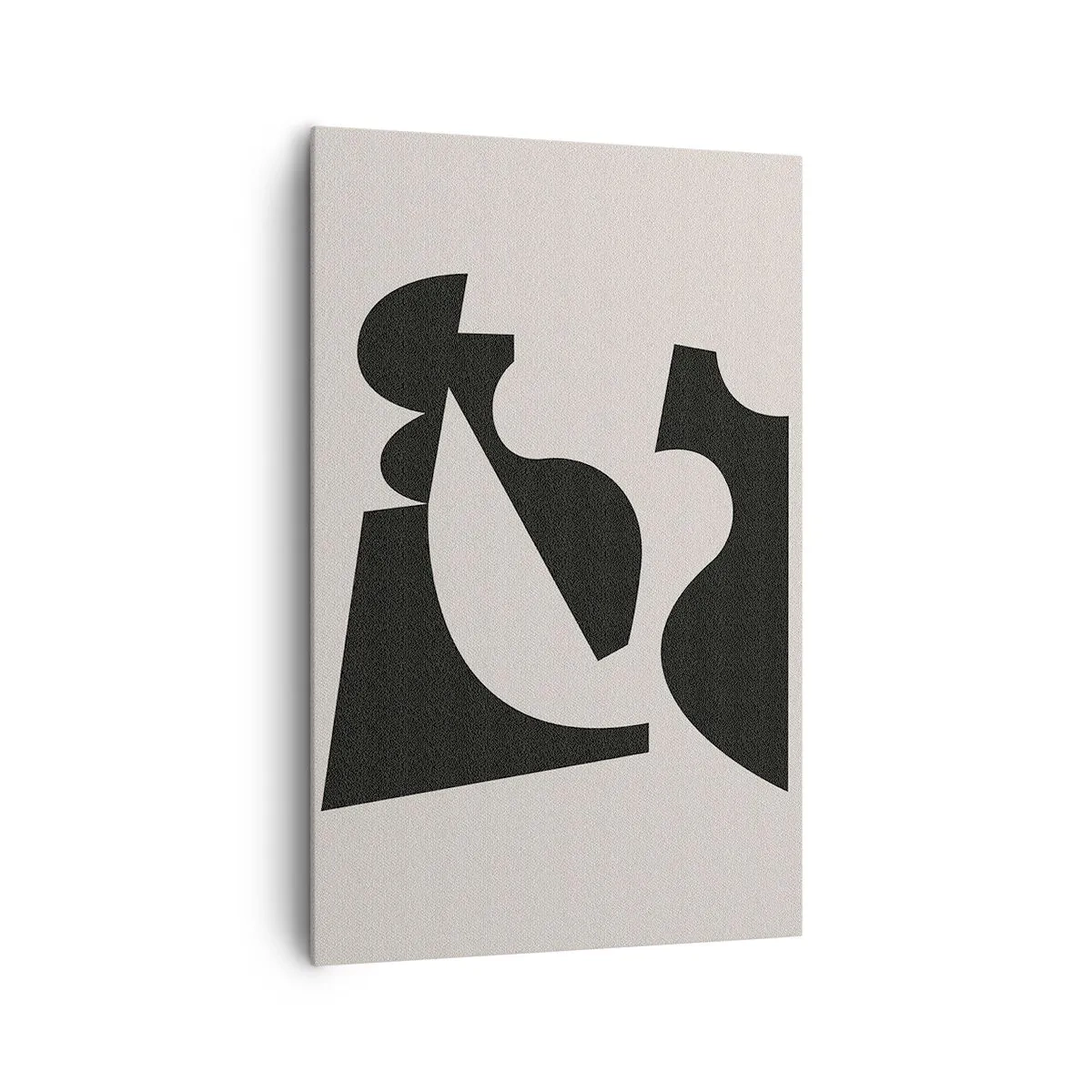 Bild auf Leinwand - Leinwandbild - Abstrakte geometrische Komposition in Schwarz und Weiß - 80x120cm - Zum Selbstbauen - Moderne Wanddekoration für Wohnzimmer und Schlafzimmer ARTTOR