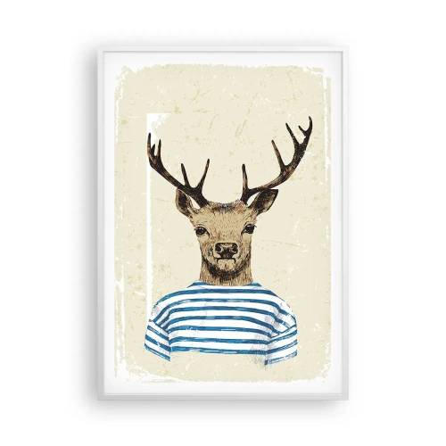 Poster in einem weißen Rahmen - Weil ich gestreifte T-Shirts mag! - 70x100 cm