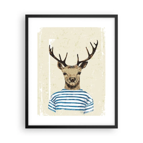 Poster in einem schwarzem Rahmen - Weil ich gestreifte T-Shirts mag! - 40x50 cm