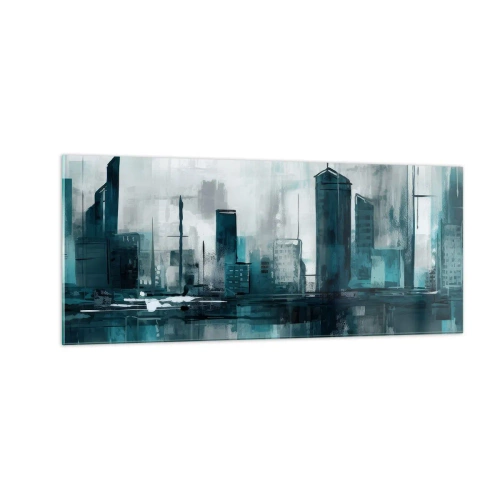 Glasbild - Bild auf glas - Eine Stadt in der Farbe des Regens - 100x40 cm