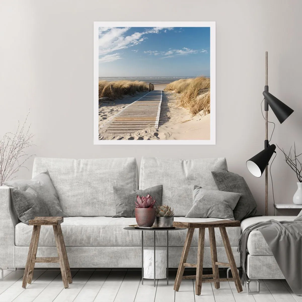 Poster - Hinter der Düne, im Rauschen des Grases - 50x50 cm