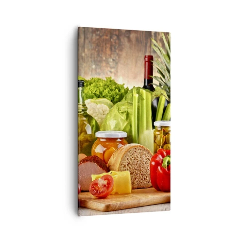 Bild auf Leinwand - Leinwandbild - Geräuchert, gebacken und eingelegt - 55x100 cm