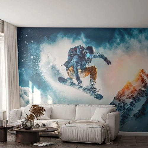 Fototapete Premium Canvas - Extreme Emotionen - Snowboarden, Sport, Winter - 350x256 cm