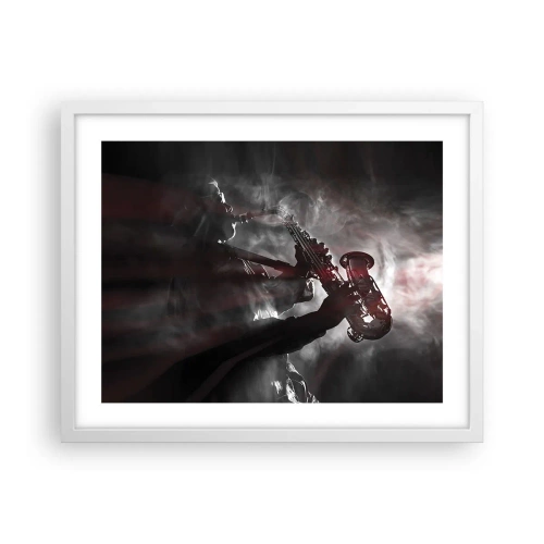 Poster in einem weißen Rahmen - In den Dämpfen des Jazz - 50x40 cm
