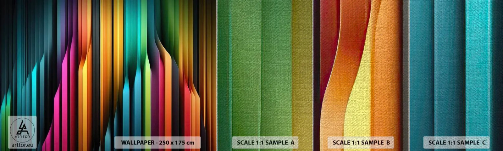 Fototapeten Muster Premium Canvas - Lichtorgan - Bunt, Linien, Abstraktion - 100x30 cm