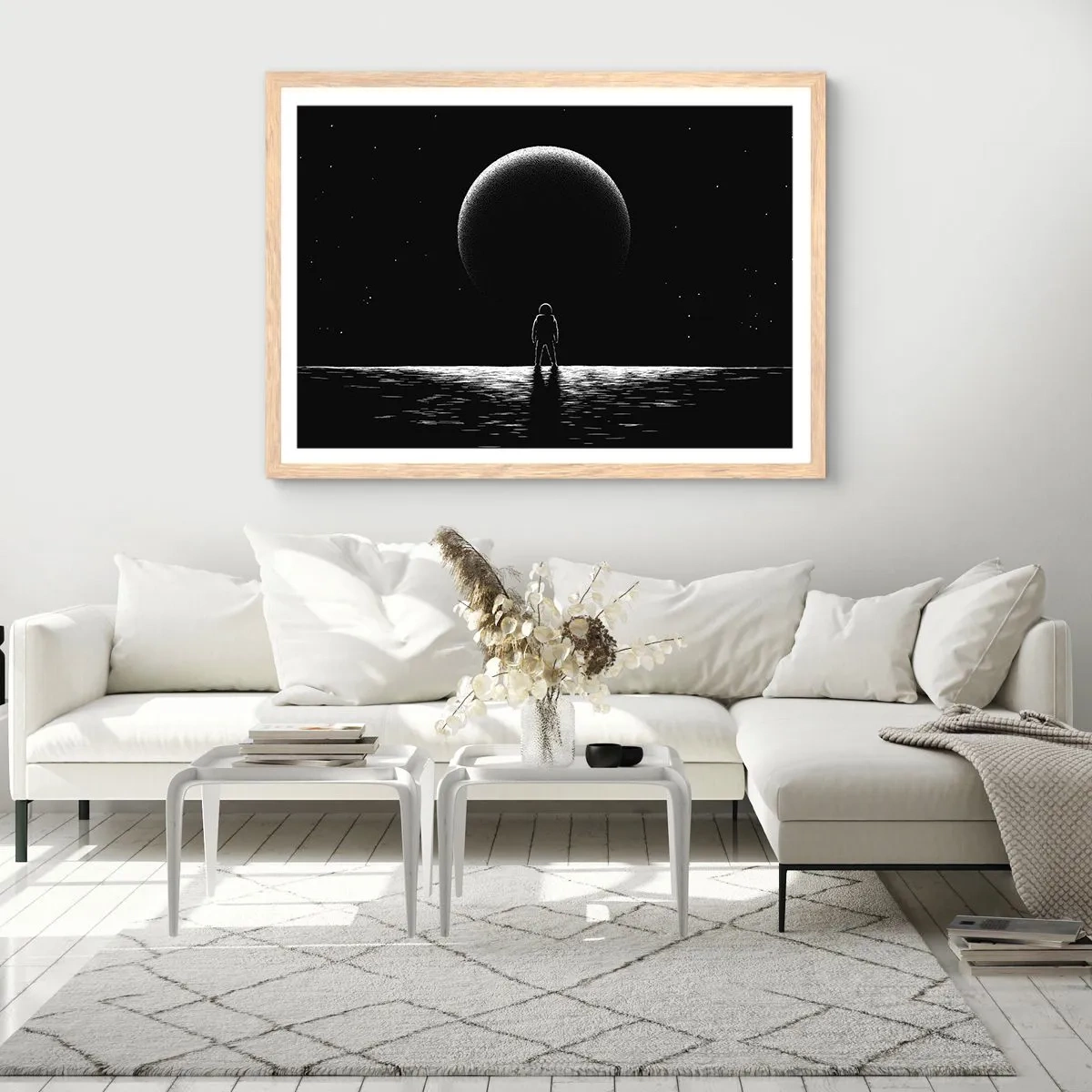 Poster in einem Rahmen aus heller Eiche - Angesicht zu Angesicht - 70x50 cm