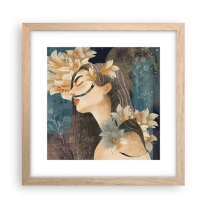 Poster in einem Rahmen aus heller Eiche - Ein Märchen über eine Prinzessin mit Lilien - 30x30 cm
