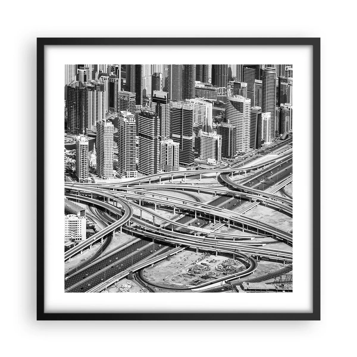 Poster in einem schwarzem Rahmen - Dubai - die unmögliche Stadt - 50x50 cm
