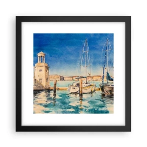 Poster in einem schwarzem Rahmen - Sonnige Lagune - 30x30 cm