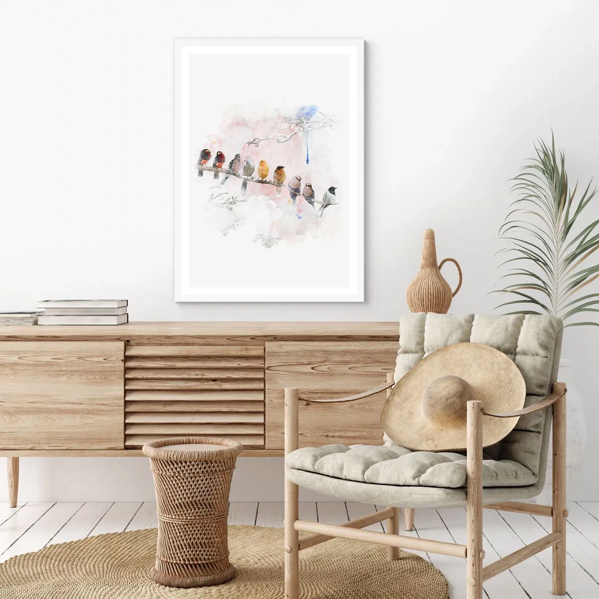 Poster in einem weißen Rahmen - Geflügeltes Treffen - 30x40 cm