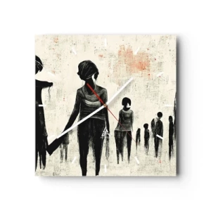 Wanduhr - Glasuhr - Gegen die Einsamkeit - 40x40 cm