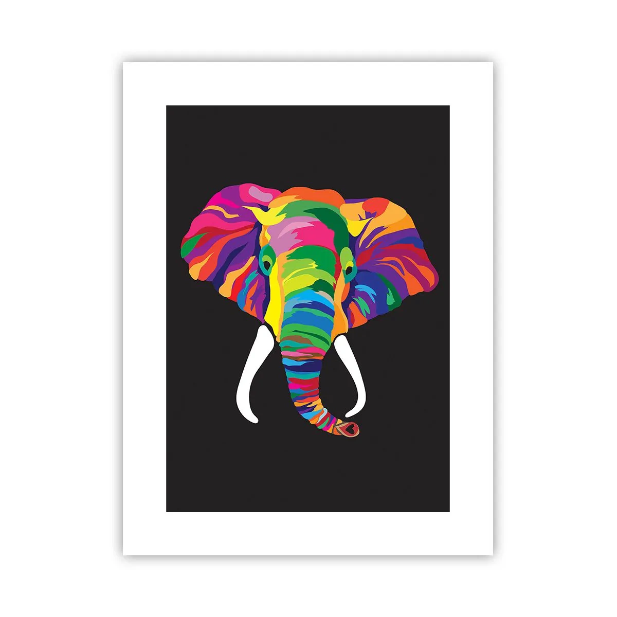 Poster - Der Elefant, der es liebte, im Regenbogen zu baden - 30x40 cm
