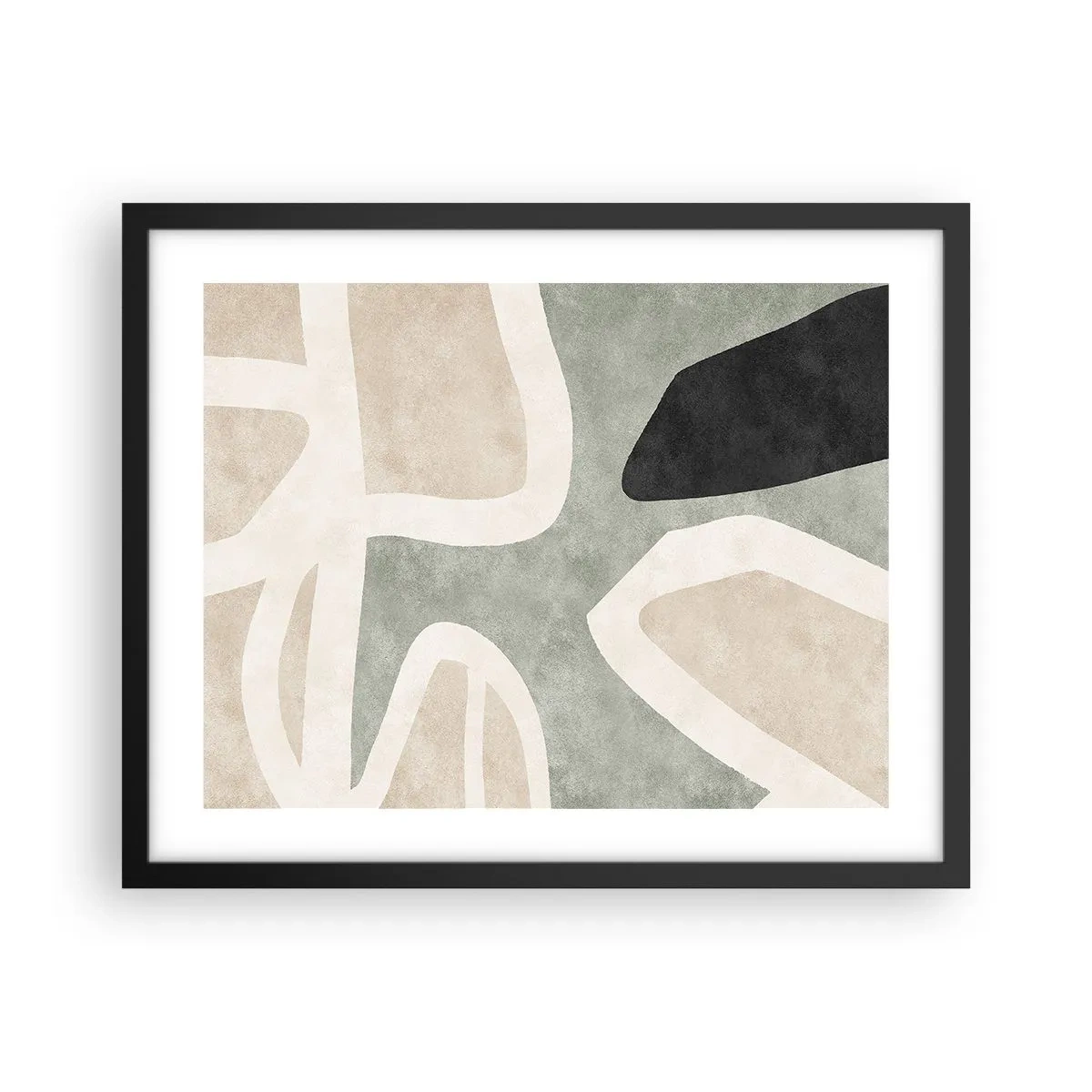 Poster in einem schwarzem Rahmen - Komposition mit schwarzem Motiv - 50x40 cm