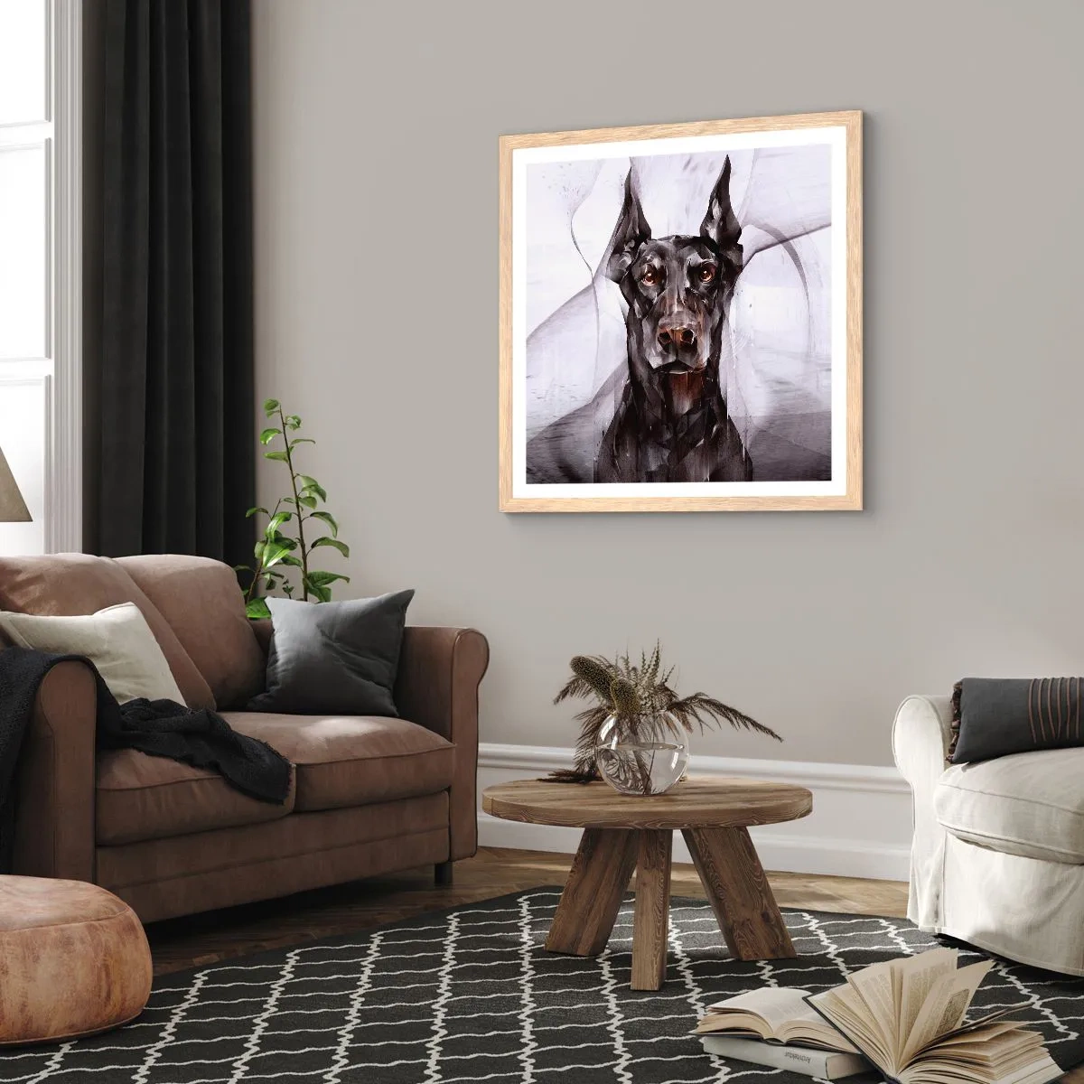 Poster in einem Rahmen aus heller Eiche - Edelgeboren - 30x30 cm