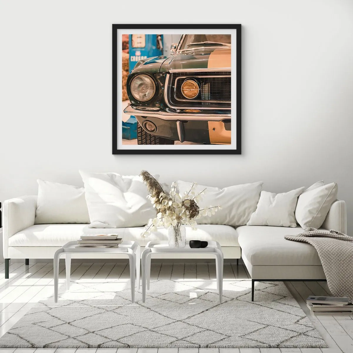 Poster in einem schwarzem Rahmen - Treffen mit einer Legende - 60x60 cm