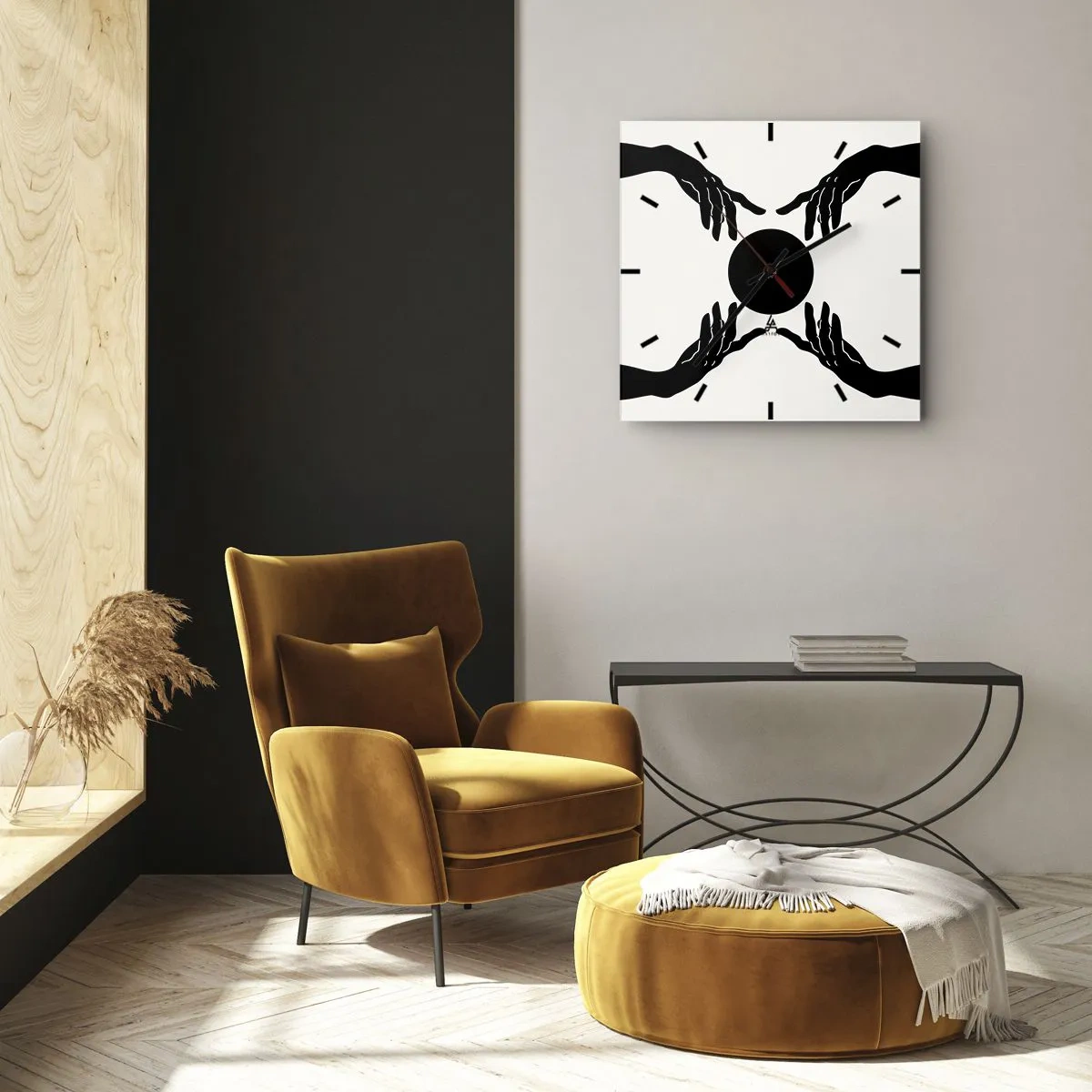 Wanduhr - Glasuhr - Geheimes Zeichen - 40x40 cm