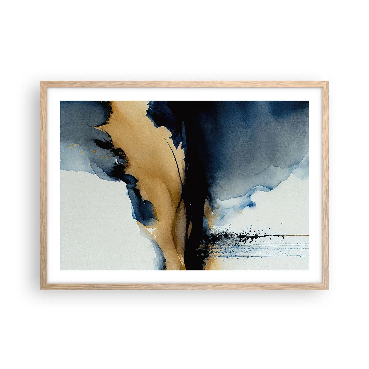 Poster in einem Rahmen aus heller Eiche - Hinter dem Vorhang - 70x50 cm