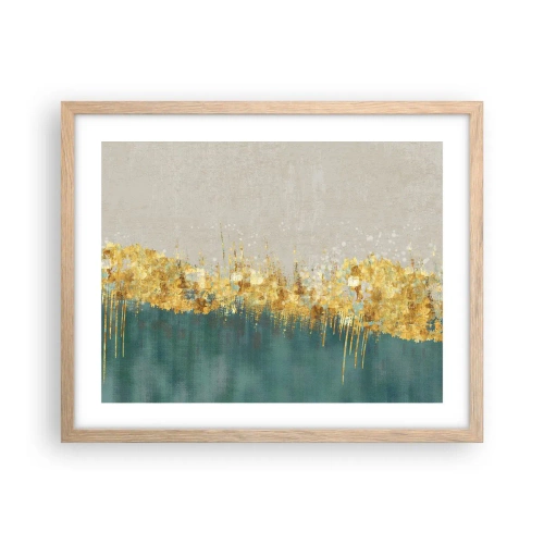 Poster in einem Rahmen aus heller Eiche - Goldener Rand - 50x40 cm