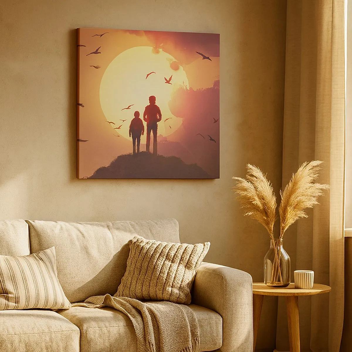 Bild auf Leinwand - Leinwandbild - Von Angesicht zu Angesicht mit der Sonne - 30x30 cm