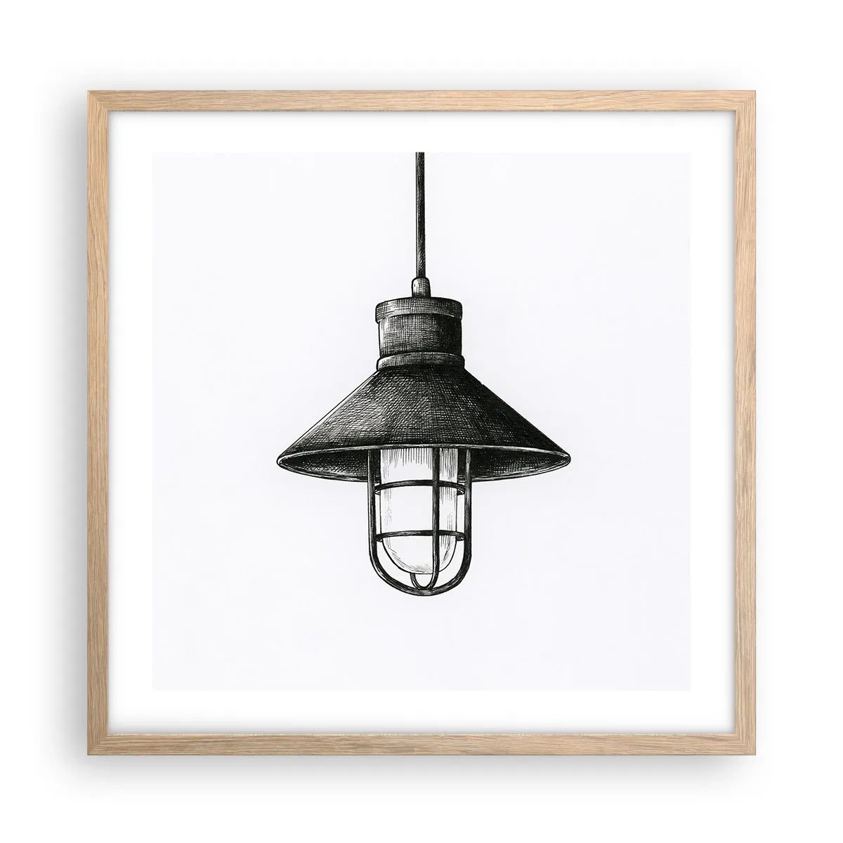 Poster in einem Rahmen aus heller Eiche - Wie vor Jahren… - 50x50 cm