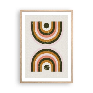 Poster in einem Rahmen aus heller Eiche - Zwillingsabstraktion - 50x70 cm