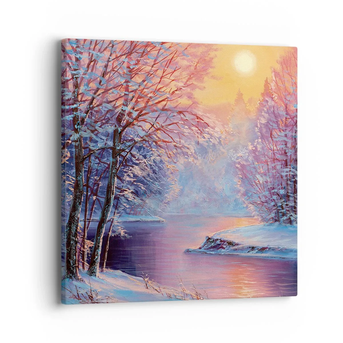 Bild auf Leinwand - Leinwandbild - Die Farben des Winters - 40x40 cm