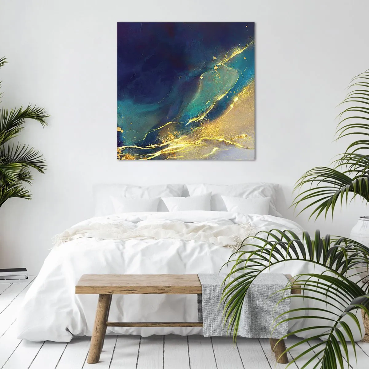 Bild auf Leinwand - Leinwandbild - Der goldene Teich - 50x50 cm