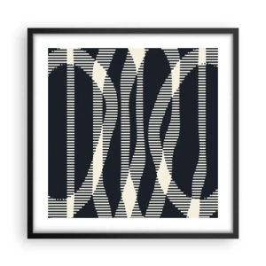 Poster in einem schwarzem Rahmen - Ein Versuch, die Dunkelheit zu durchbrechen - 50x50 cm