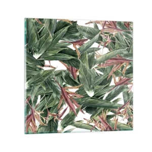 Glasbild - Bild auf glas - Smaragd-lila Dickicht - 30x30 cm