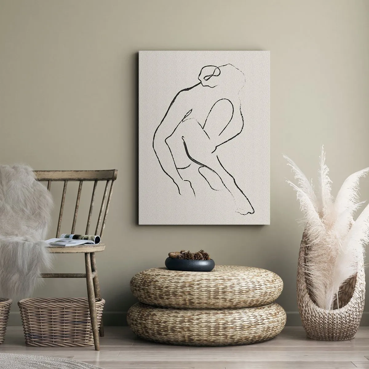 Bild auf Leinwand - Leinwandbild - Intime Skizze - 55x100 cm