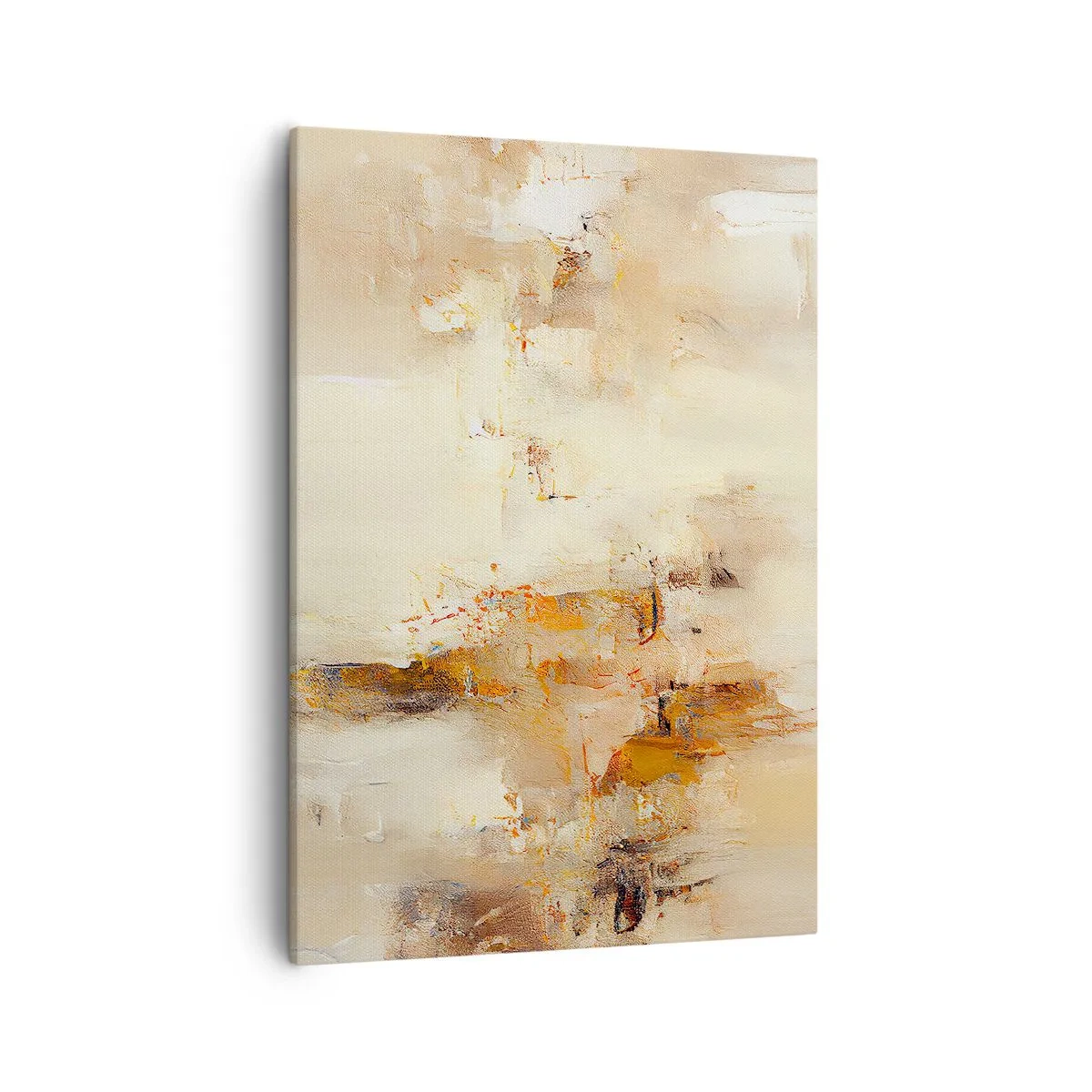 Bild auf Leinwand - Leinwandbild - Eine abstrakte Komposition in warmen Gelb- und Brauntönen. - 50x70cm - Seele aus Bernstein - Moderne Wanddekoration für Wohnzimmer und Schlafzimmer ARTTOR