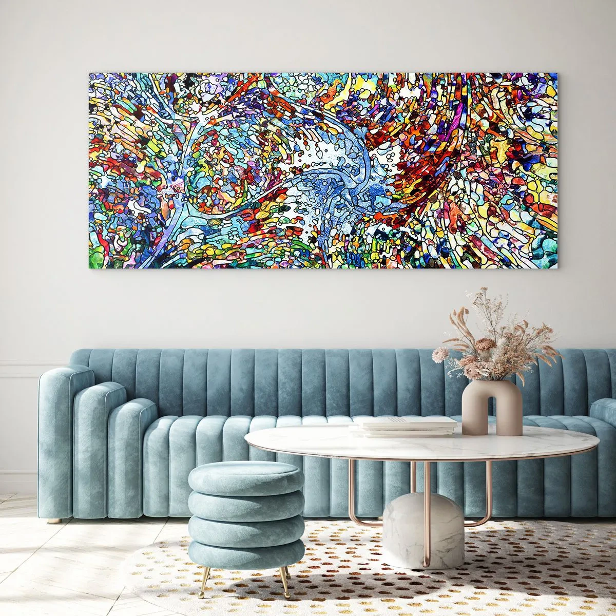 Glasbild - Bild auf glas - Glasmalerei Wassertropfen - 90x30 cm