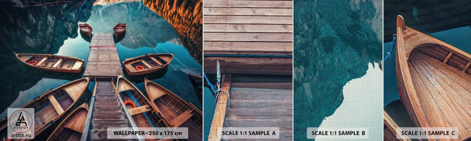 Fototapeten Muster Premium Canvas - Ich warte am Yachthafen - Landschaft, See, Tirol - 100x30 cm