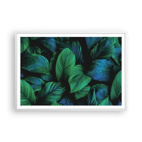 Poster in einem weißen Rahmen - In der grünen Menge - 100x70 cm