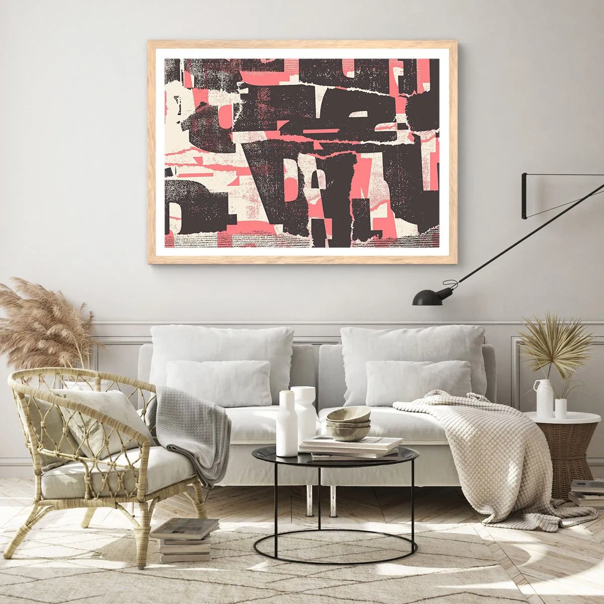 Poster in einem Rahmen aus heller Eiche - All dieser Lärm - 50x40 cm