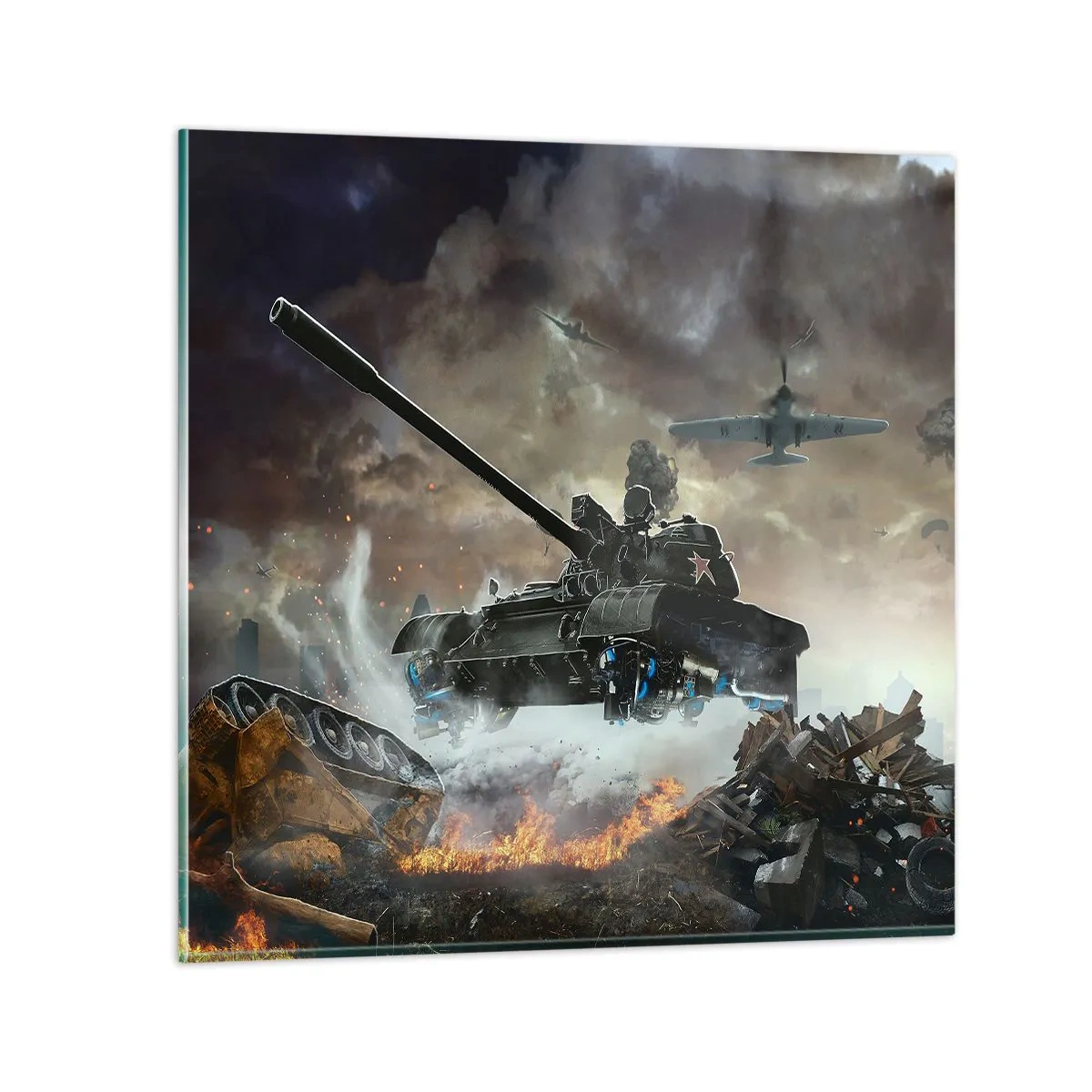 Glasbild - Bild auf glas - Der Kampf ist schrecklich und schön - 50x50 cm