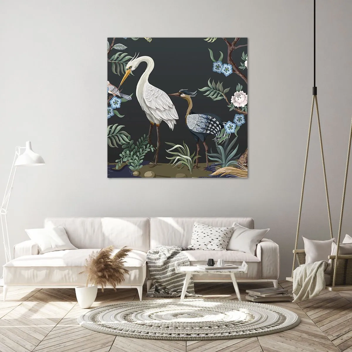 Bild auf Leinwand - Leinwandbild - Vogelparade - 40x40 cm