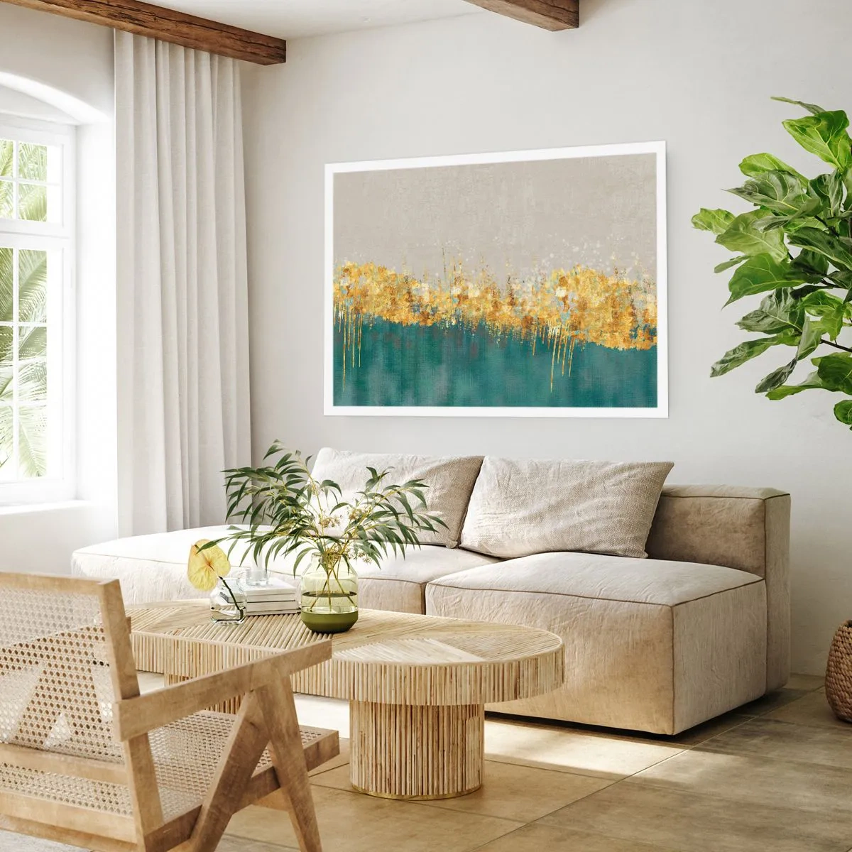 Poster - Goldener Rand - 50x40 cm