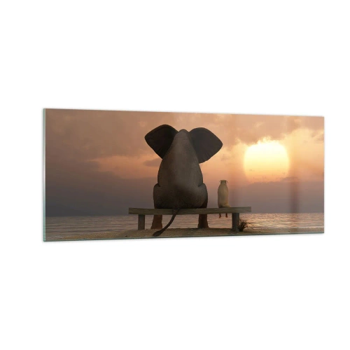 Glasbild - Bild auf glas - Es tut gut zusammen zu schweigen - 100x40 cm