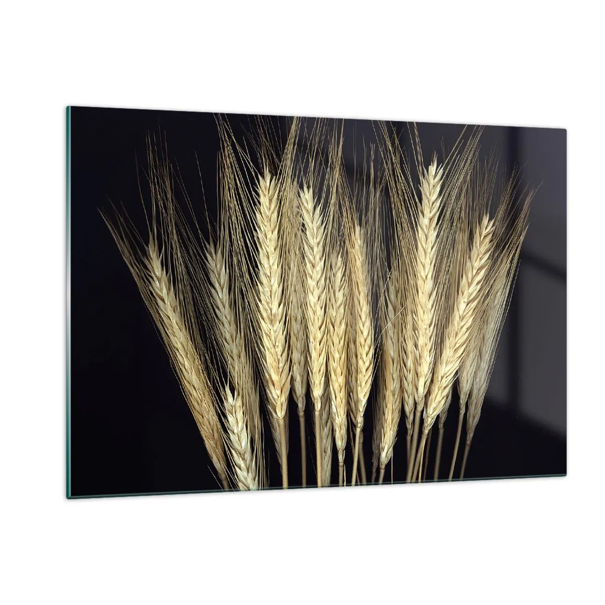 Glasbild - Bild auf glas - Maserung in warmen Tönen auf schwarzem Hintergrund - 120x80cm - Rustikale Magie - Moderne Wanddekoration für Wohnzimmer und Schlafzimmer ARTTOR