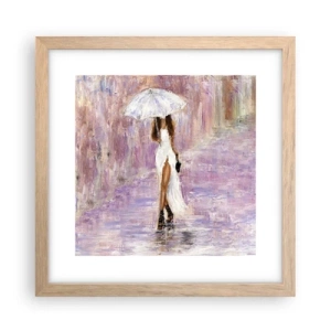 Poster in einem Rahmen aus heller Eiche - Im lila Regen - 30x30 cm