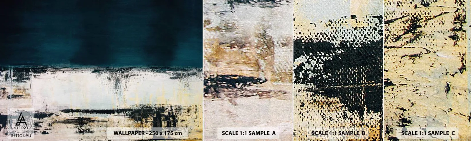 Fototapetenmuster Standard Eco - Horizontale Komposition - Abstraktion, Stück, Malerei - 100x30 cm