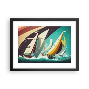 Poster in einem schwarzem Rahmen - Viel Glück mit den Elementen - 40x30 cm