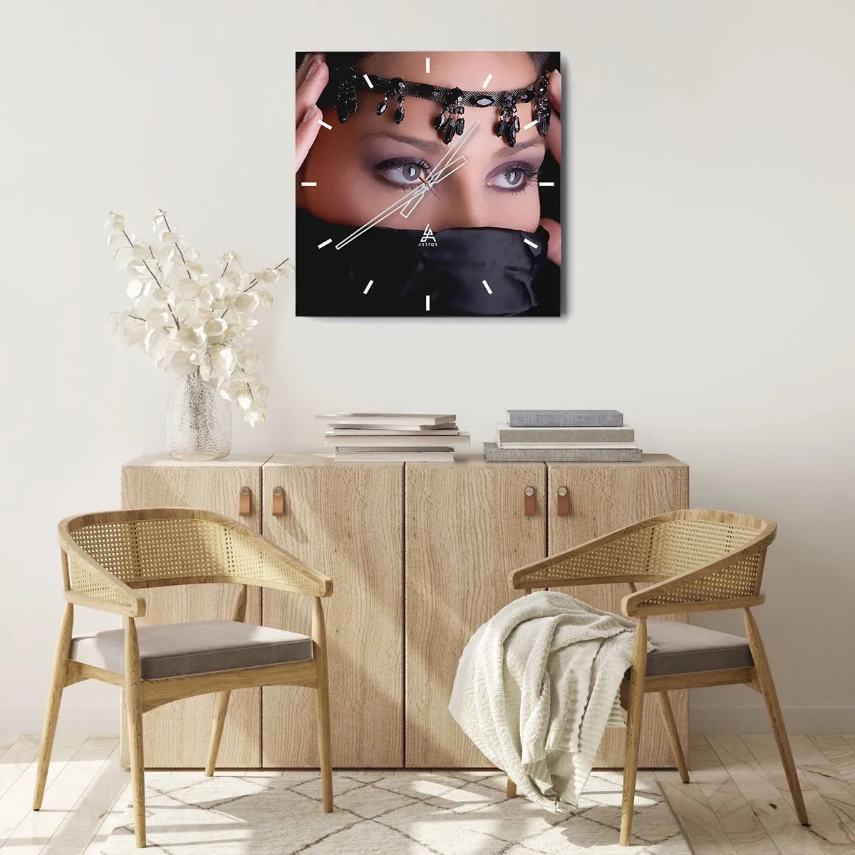 Wanduhr - Glasuhr - Orientalisches verführerisches Geheimnis - 40x40 cm