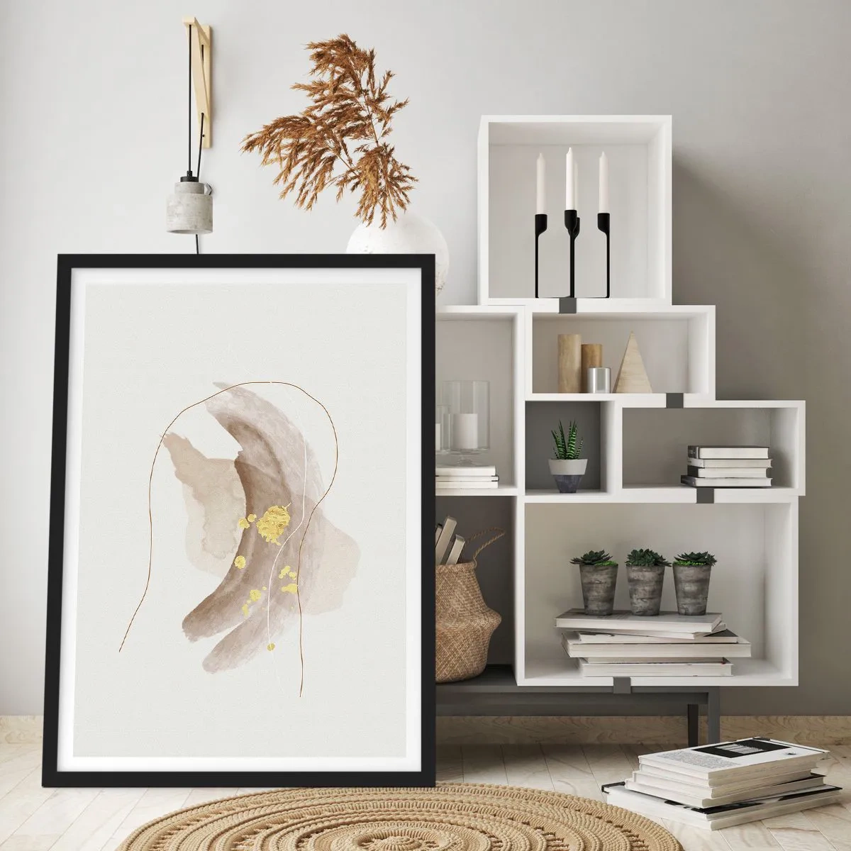 Poster in einem schwarzem Rahmen - Im Weltraum begegnet - 70x100 cm