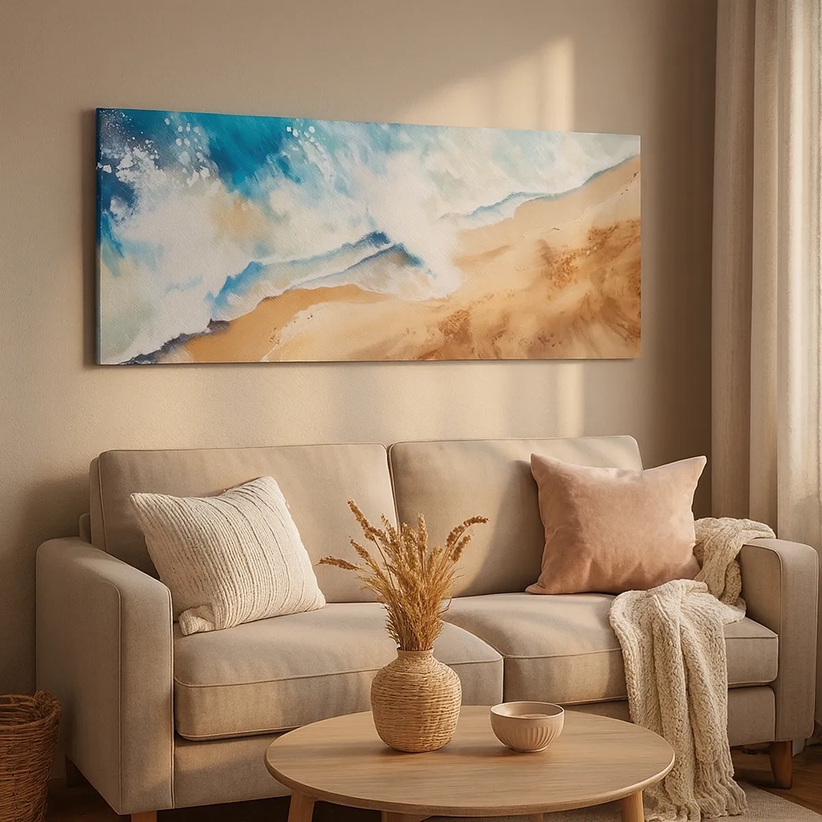 Bild auf Leinwand - Leinwandbild - Zurückkehrende Welle - 30x30 cm