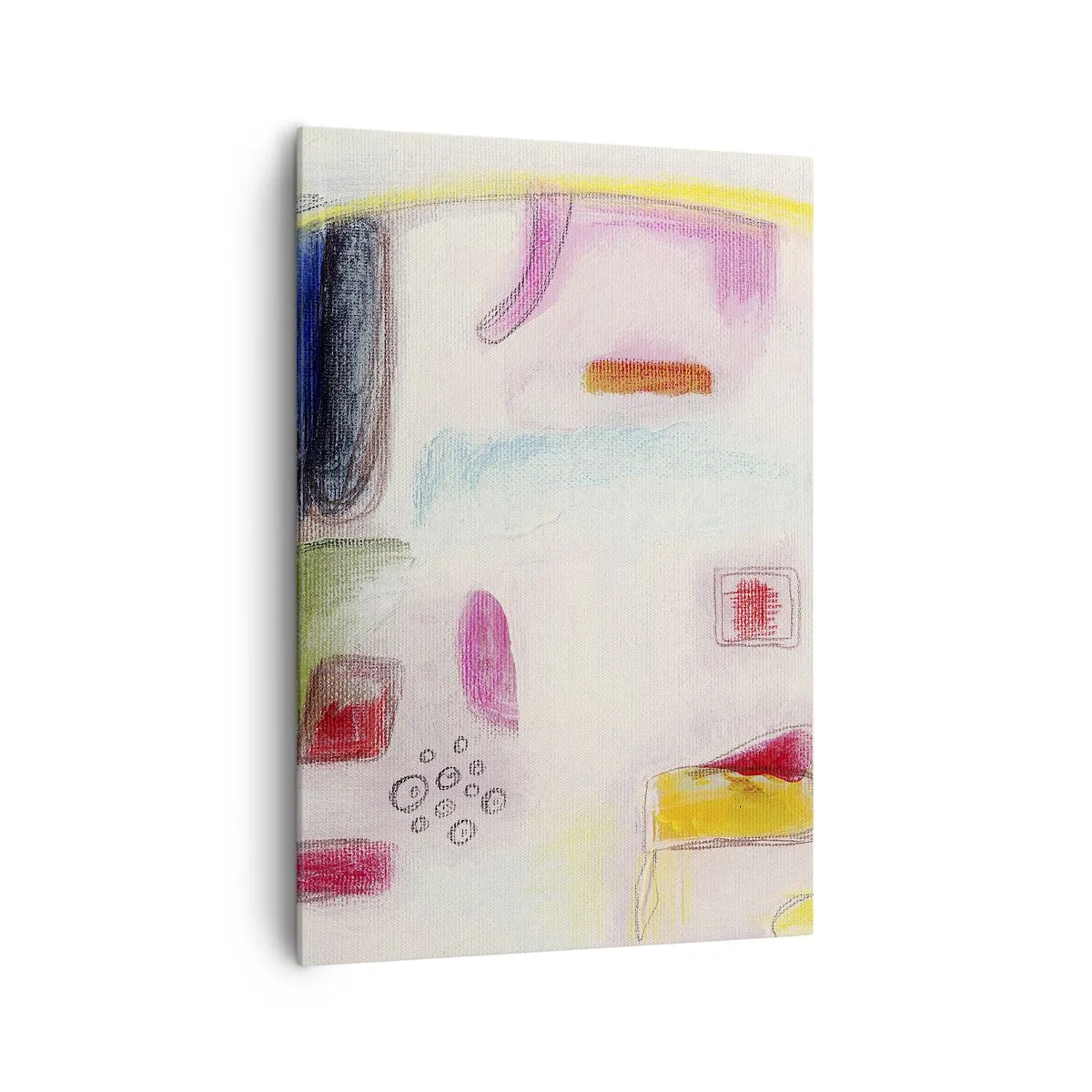 Bild auf Leinwand - Leinwandbild - Bunte abstrakte Formen auf hellem Hintergrund - 70x100cm - Eher konvex als konkav oder flach - Moderne Wanddekoration für Wohnzimmer und Schlafzimmer ARTTOR